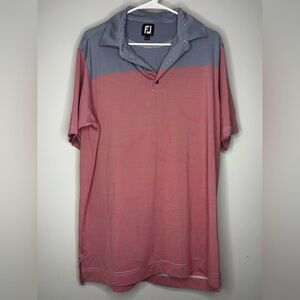 Footjoy Men's Short Sleeve Polo Shirt in Pink and Gray